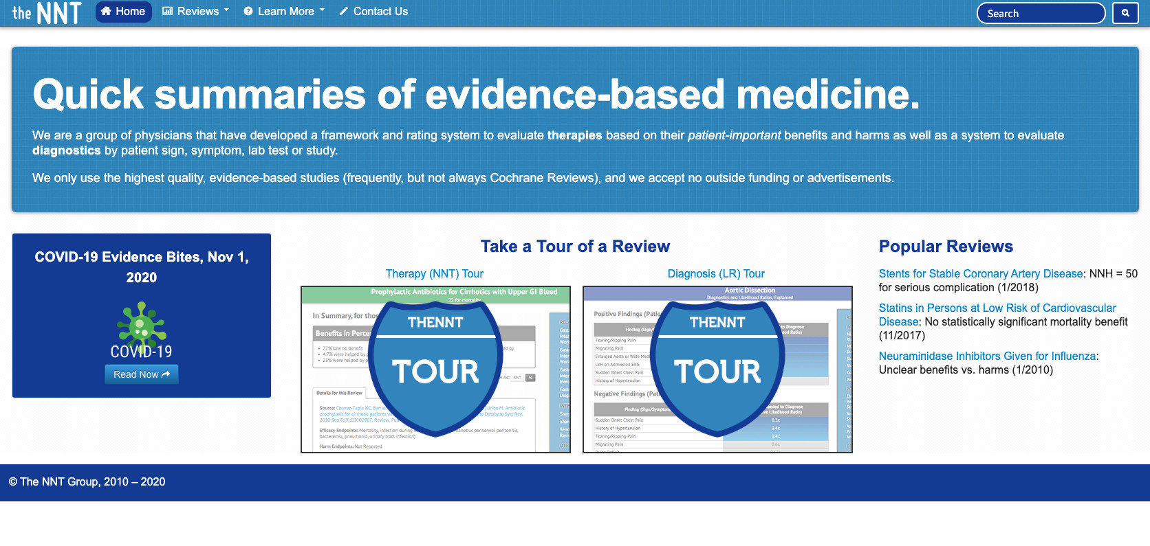 Quick summaries of evidence-based medicine